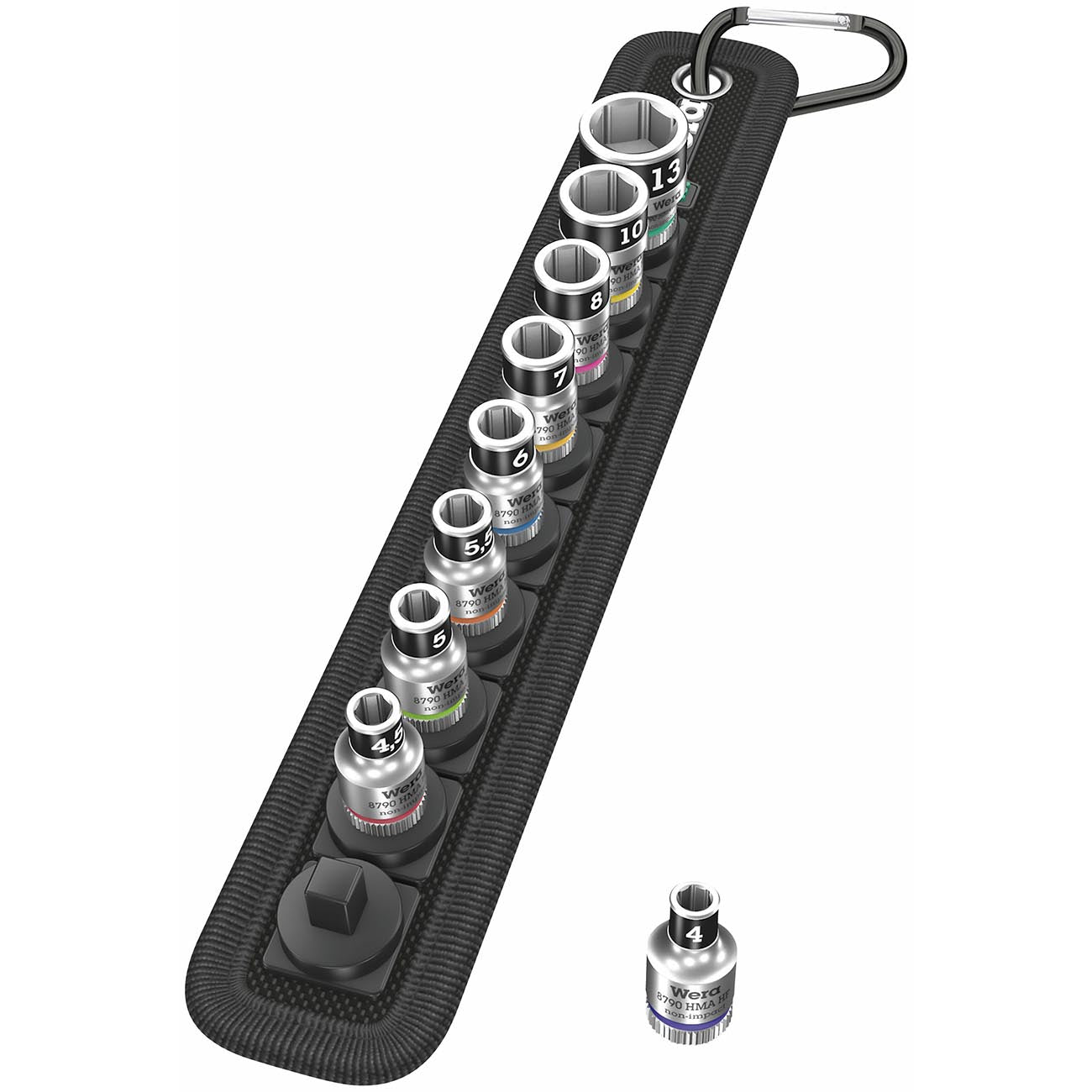 Wera 1/4GǦ Drive Metric Sockets GÇô On Storage Belt (10 Piece)