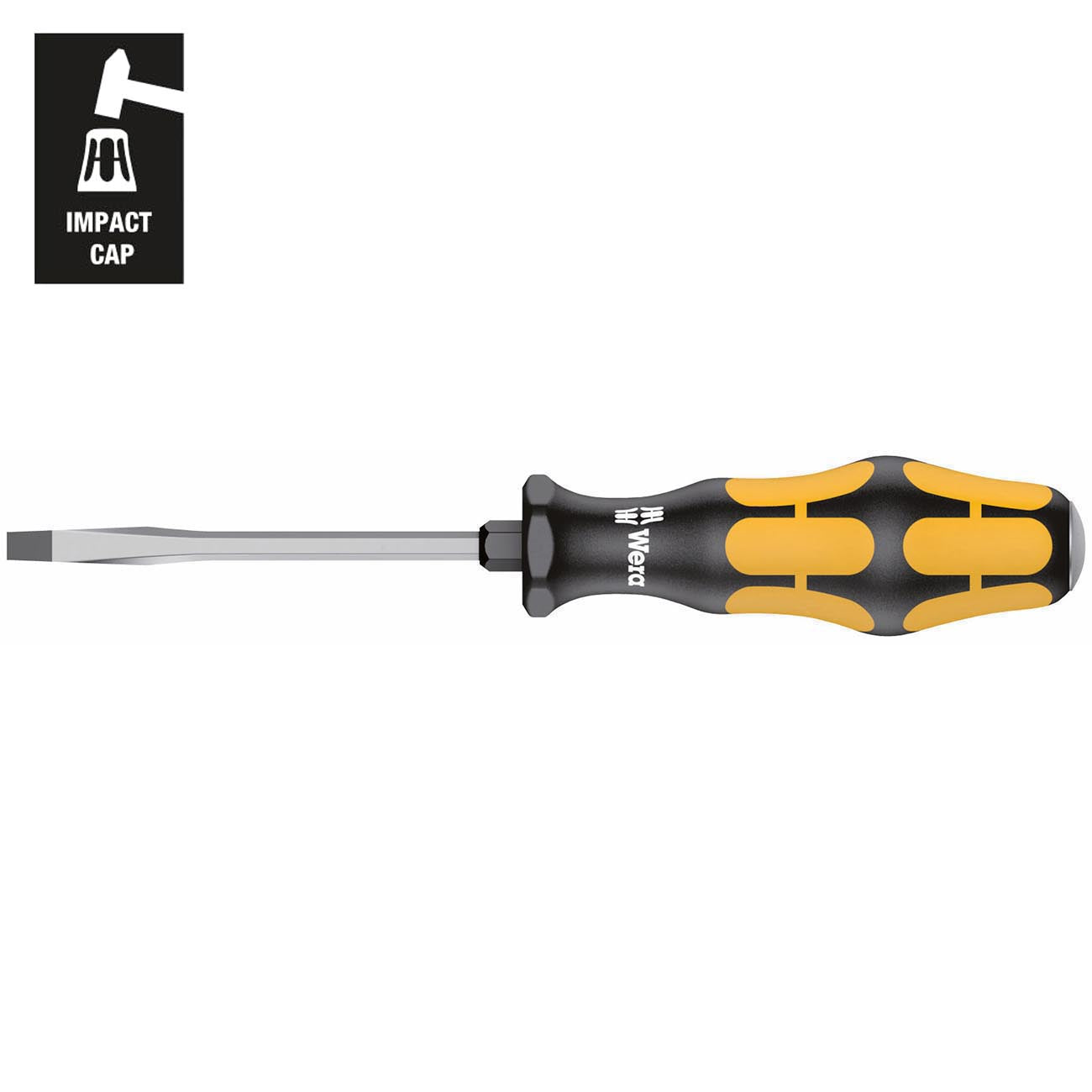 Wera Chiseldriver Screwdriver: Slotted 4.5 x 80mm (with Impact Cap)