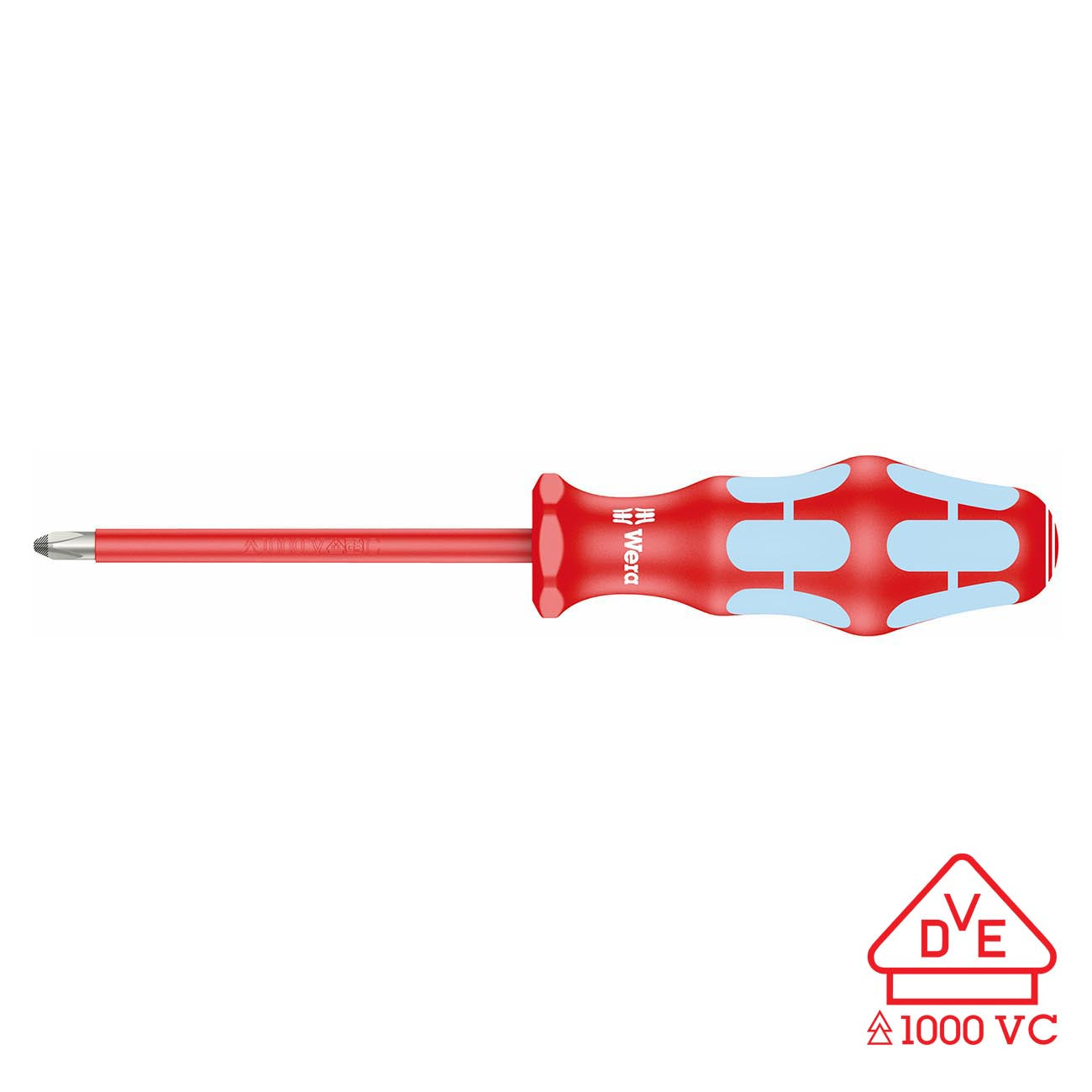 Wera VDE Insulated Stainless Steel Screwdriver: Phillips PH #2 x 105mm (with Lasertip)