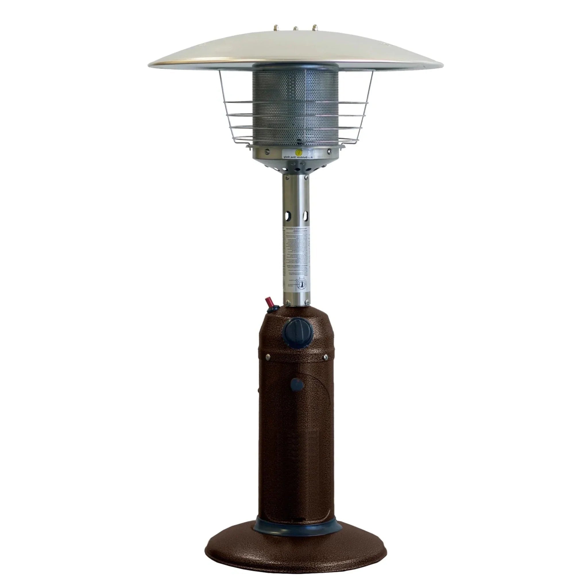 11000 BTU Bronze Steel Propane Cylindrical Pole Tabletop Patio Heater - Clinch River Fishing USA