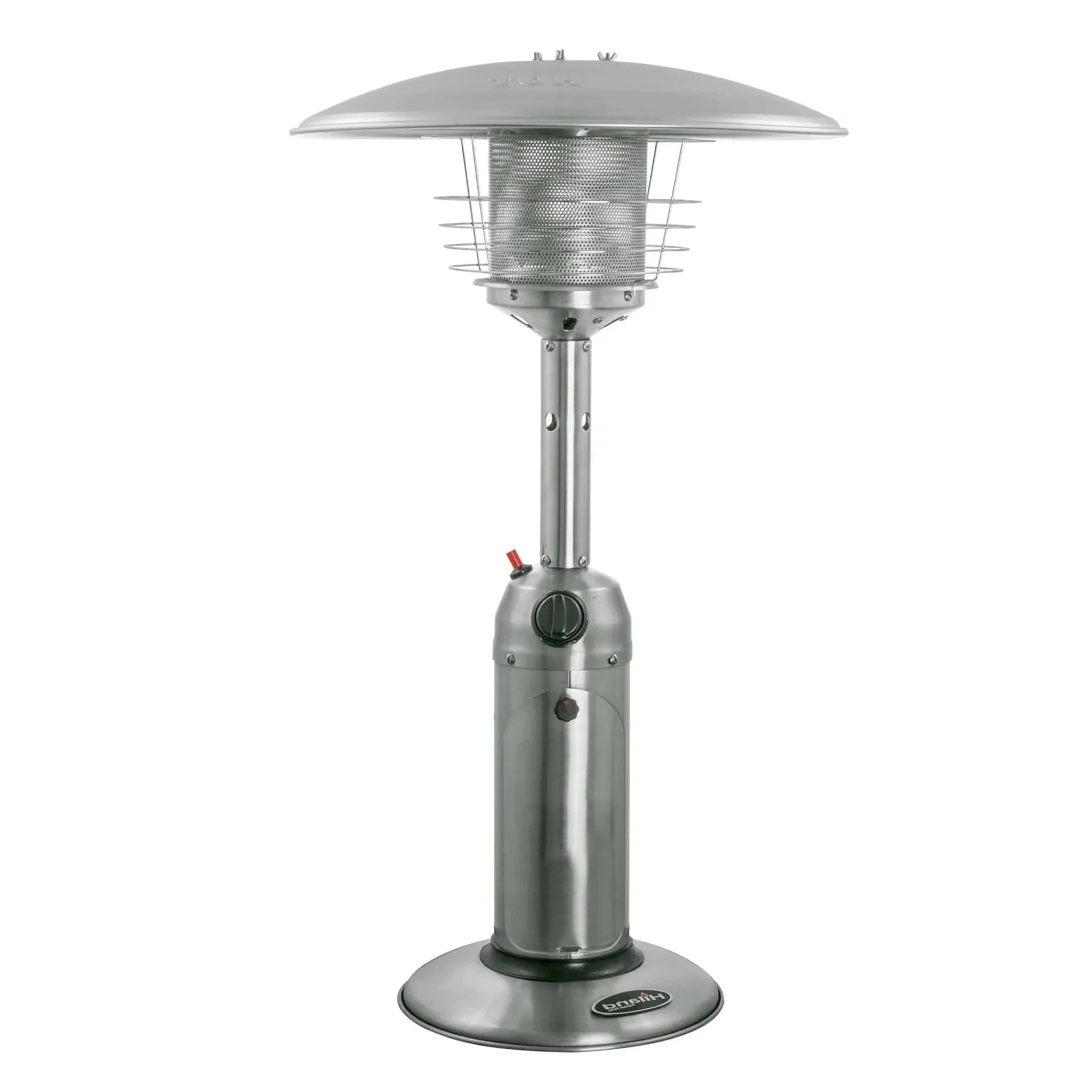 11000 BTU Silver Steel Propane Cylindrical Pole Tabletop Patio Heater - Clinch River Fishing USA