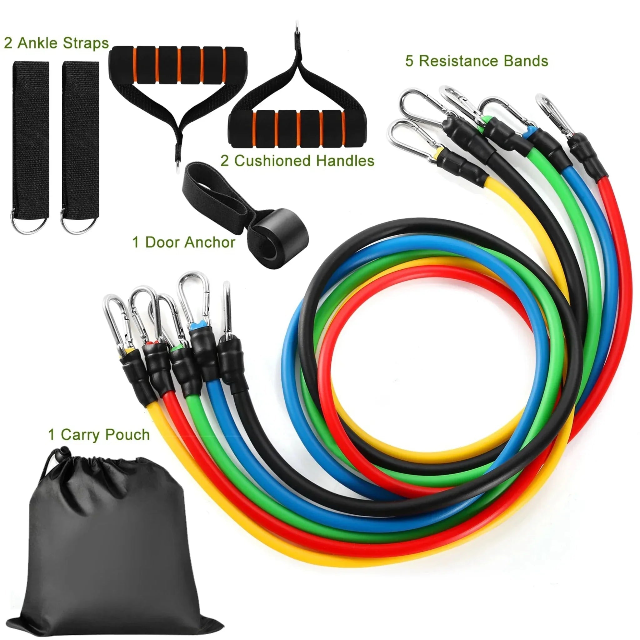 11Pcs Resistance Bands Set - Clinch River Fishing USA