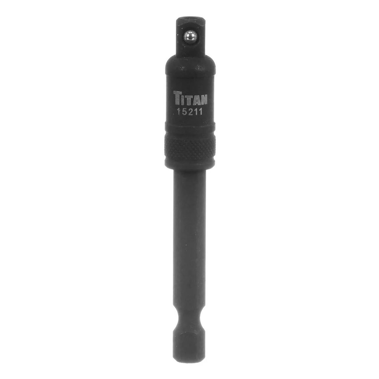 Titan 3" Long - Hex Shank 1/4" Drive to Locking Square Socket Adapter