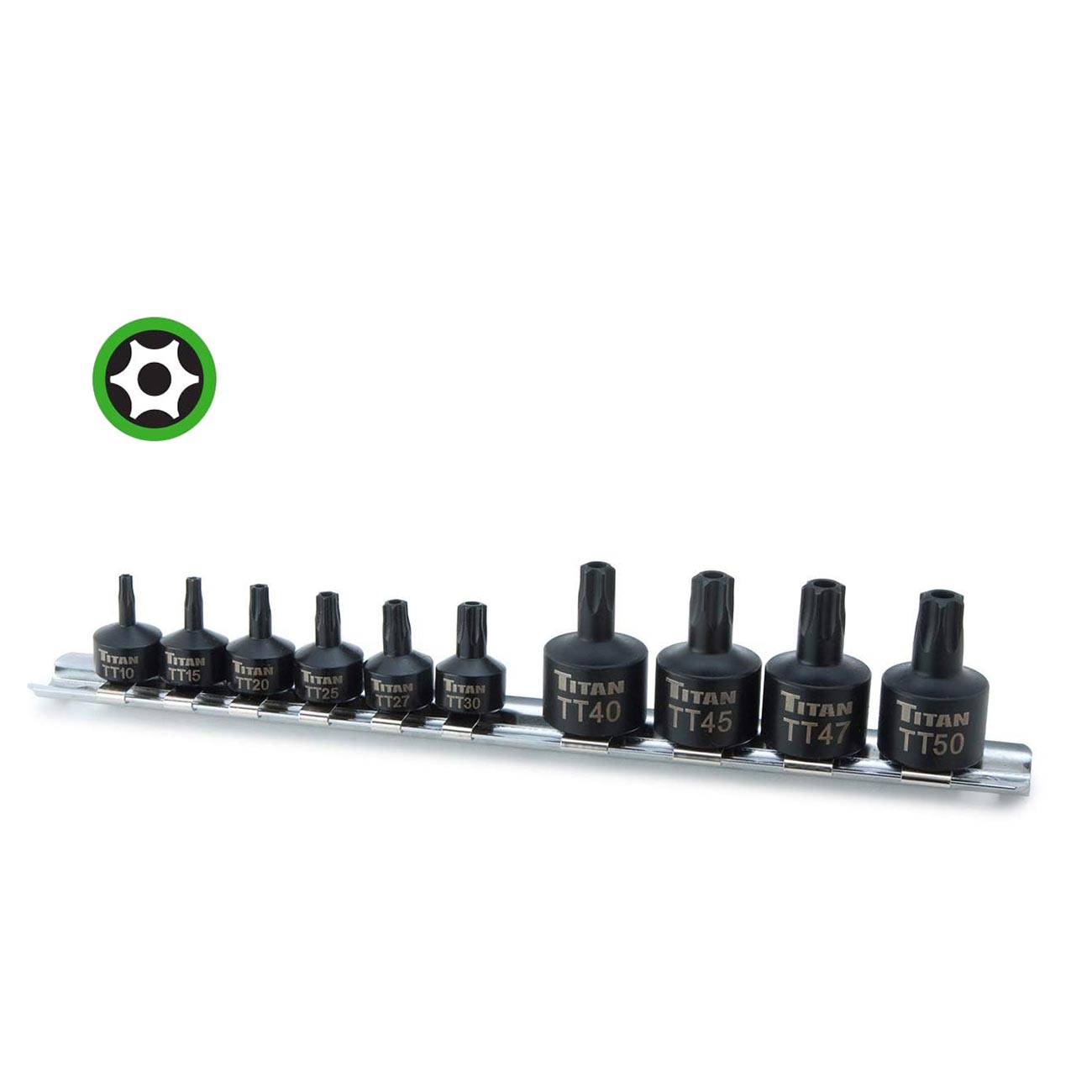 Titan Impact Grade Tamper Resistant Stubby Star Bit Socket Set (10 Piece Set)