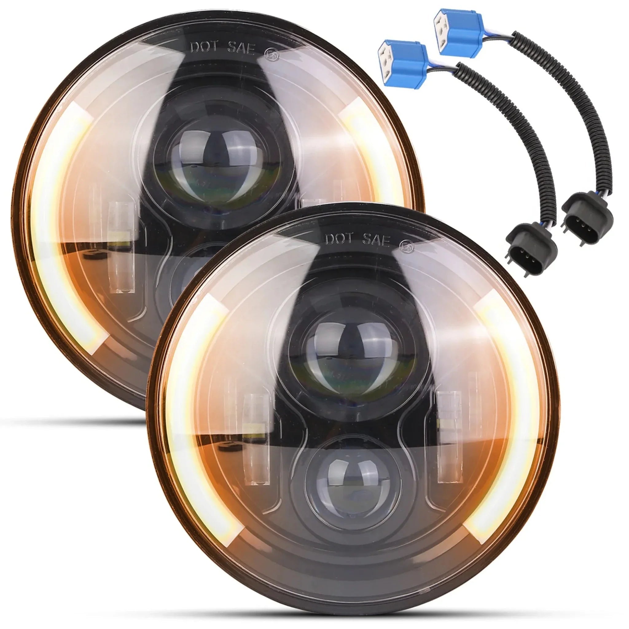 2Pcs 7In 40W Round LED - Clinch River Fishing USA