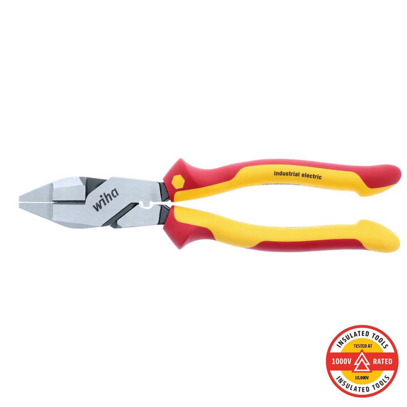 Wiha Insulated Industrial NE Style LinemanGÇÖs Pliers with Crimpers 9.5"