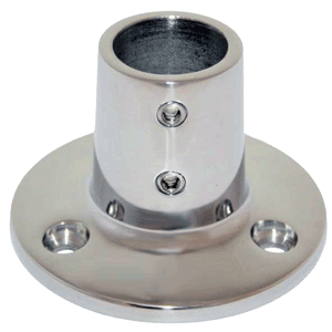 Whitecap 1" O.D. 90° Round Base SS Rail Fitting