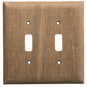 Whitecap Teak 2-Toggle Switch/Receptacle Cover Plate
