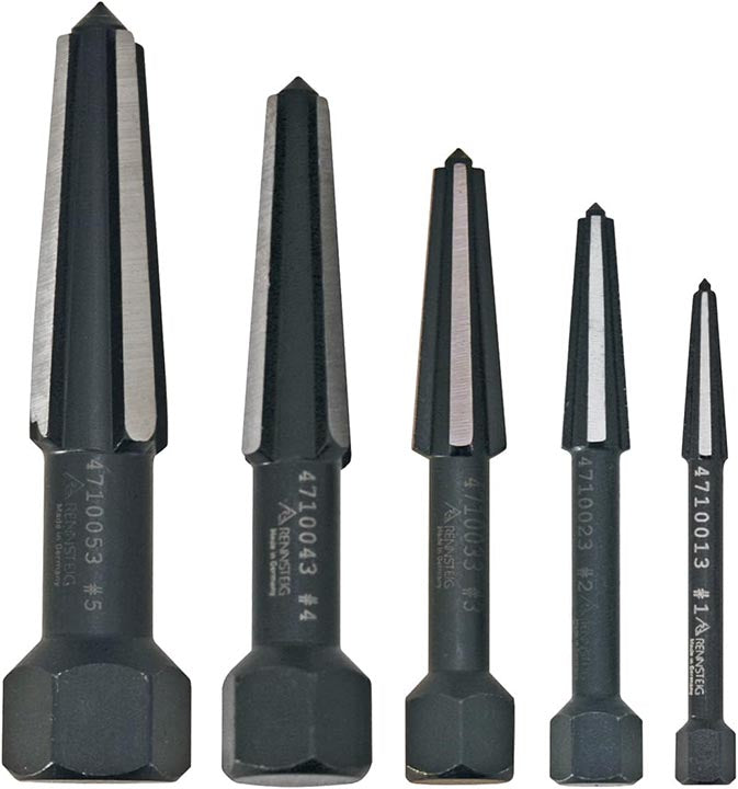 Knipex Screw Extractor Double-Edged Set 5 Parts Size 1 to 5 In Vinyl Pouch