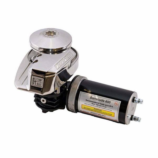 Anchorlift BARRACUDA 600, Low Profile, 1000watt, 12volt, 1/4"HT G43 Chain - 1/2" Rope