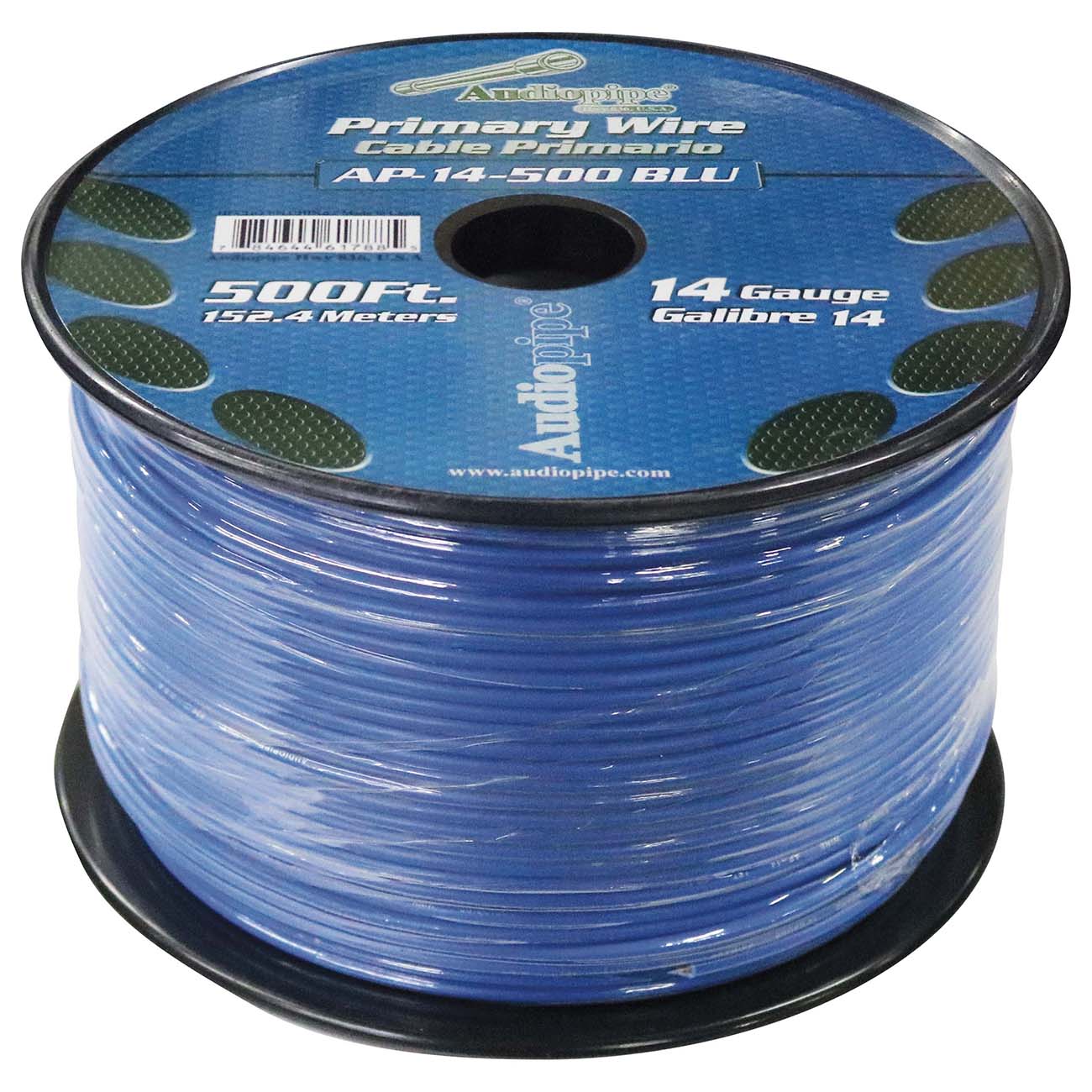 Audiopipe Primary Wire 14-Gauge 500 Foot Spool - Blue