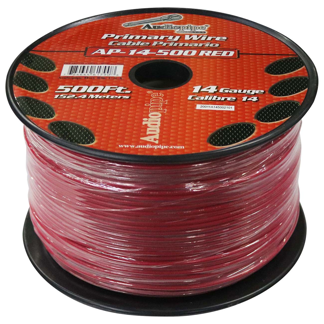 Audiopipe Primary Wire 14-Gauge 500 Foot Spool - Red