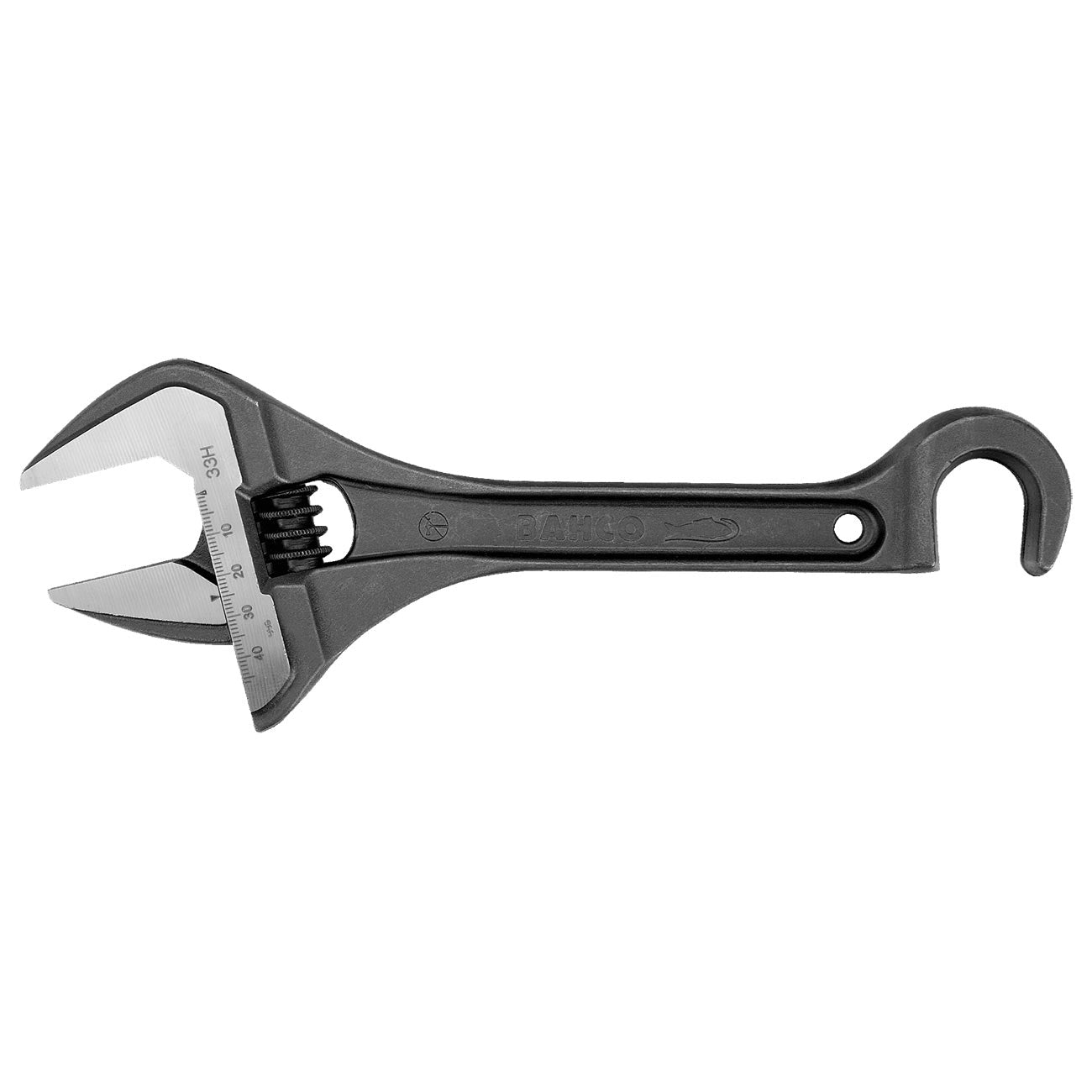 Bahco 10" Wide Jaw Adjustable Wrench with Valve-Persuader Hook
