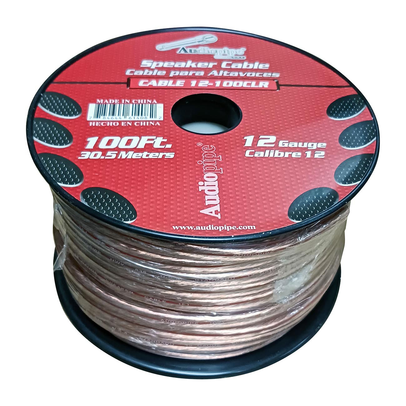 Audiopipe Speaker Wire 12-Gauge 100 Foot Spool - Clear Insulation