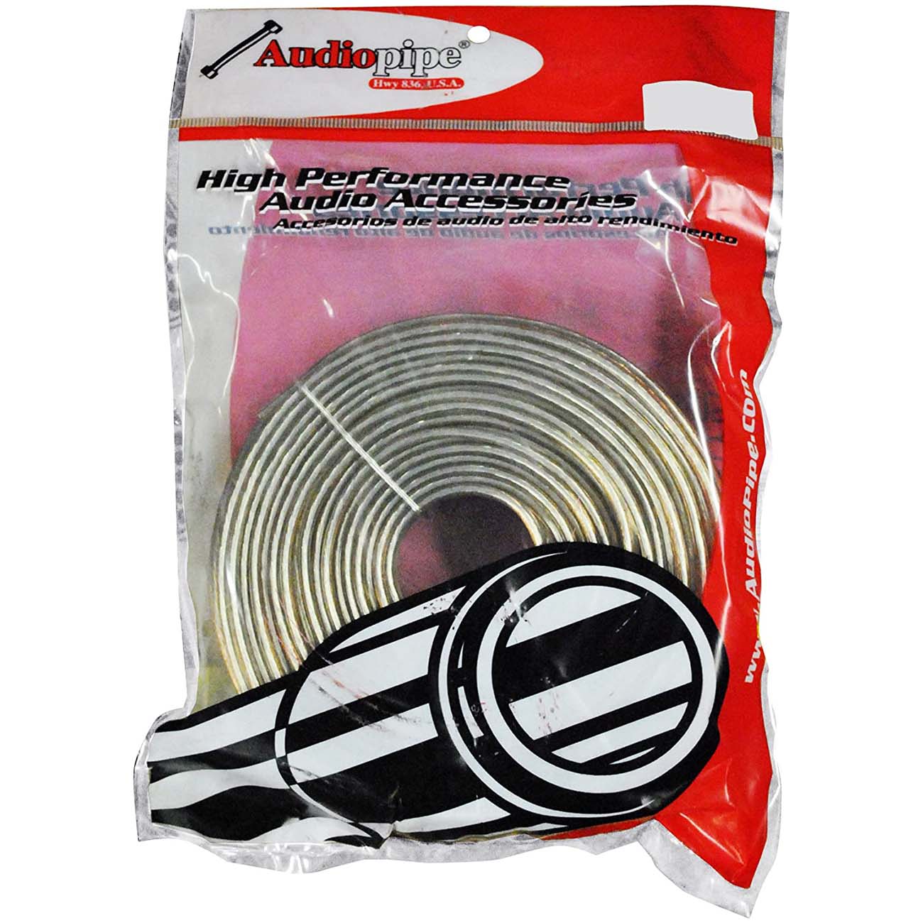 Audiopipe Speaker Wire 18-Gauge 100 Foot Poly Bagged - Clear Insulation