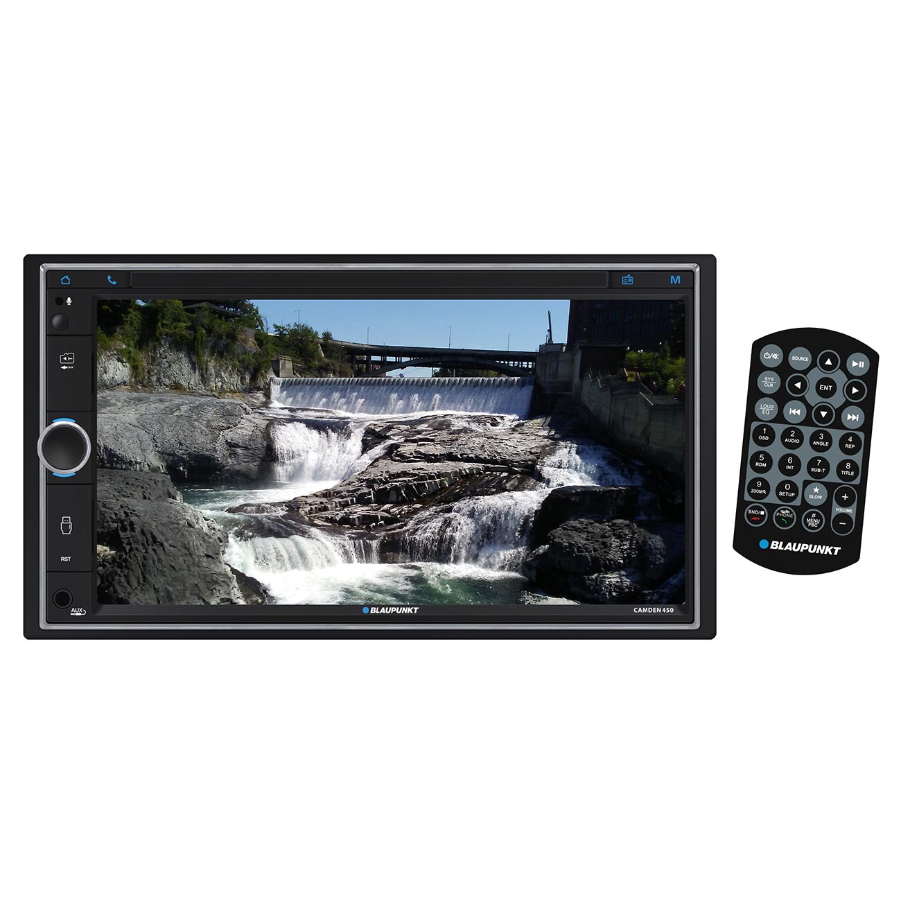 Blaupunkt 6.95GÇ¥ Double DIN Fixed Face Touchscreen Mechless Receiver with Bluetooth USB/SD Inputs an