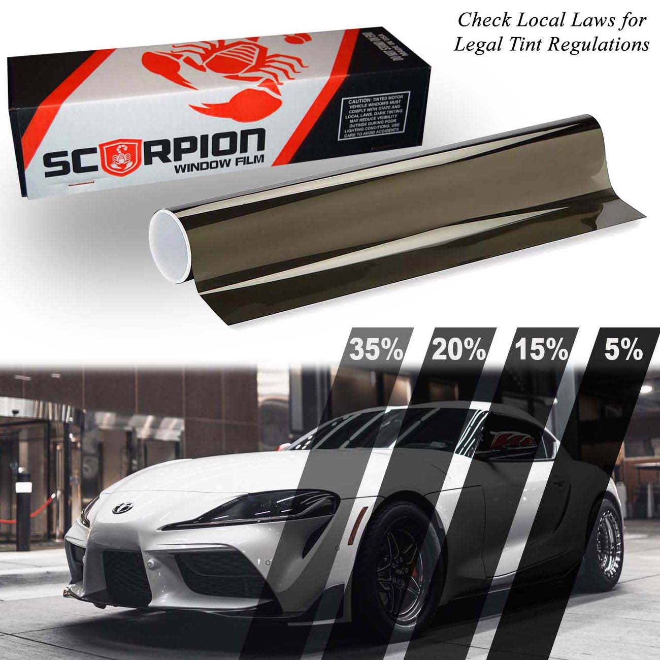 Scorpion Window Tint Carbon Plus Series 2-Ply 5% 24GǦ x 100GǦ Roll