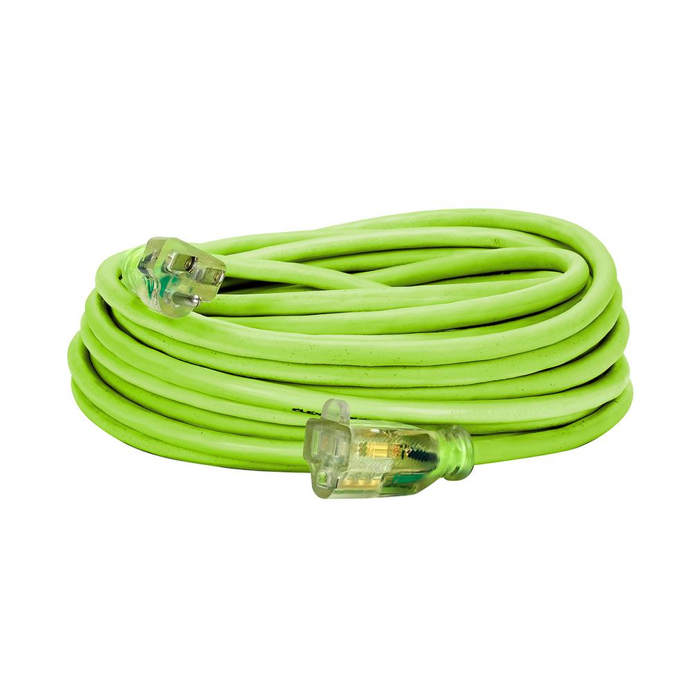 Flexzilla-« Pro Extension Cord 14/3 AWG SJTW 50' Outdoor Lighted Plug ZillaGreenGäó