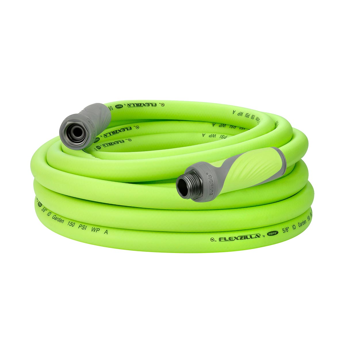Flexzilla-« SwivelGrip-« Garden Hose 5/8" x 25' 3/4" - 11 1/2 GHT Fittings ZillaGreen-«