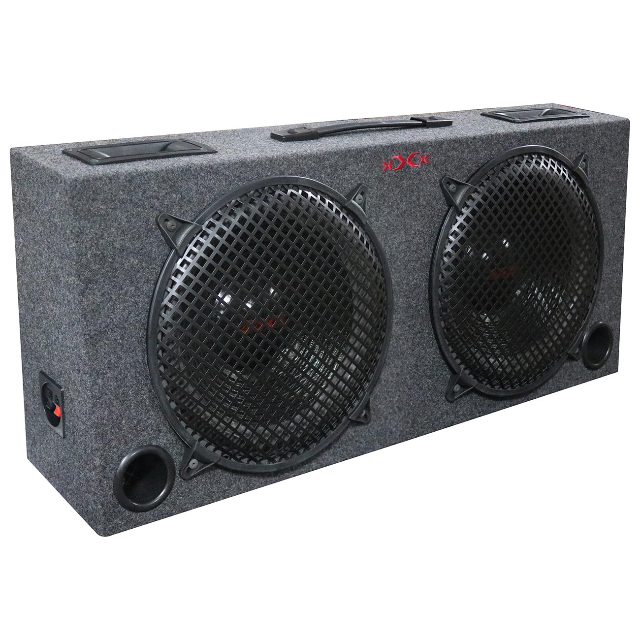 WOOFER BOX DUAL 12" XXX 2-WAY LOADED ANGLE STYLE; 500WATTS