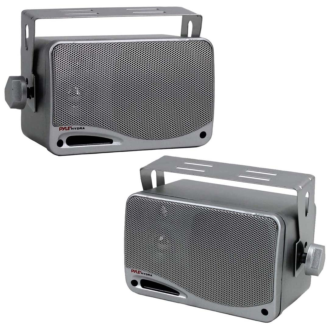 Pyle Marine 2-Way Box Speakers with 3.5GÇ¥ Woofer (Silver)