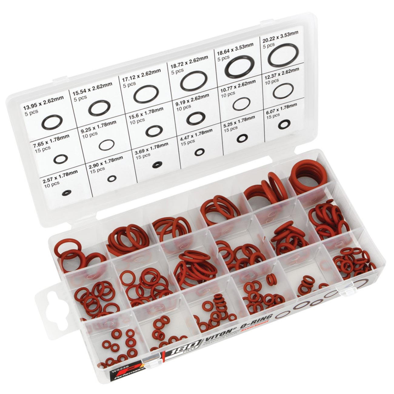 Performance Tool Viton O-Ring Assortment (180 Piece Set)