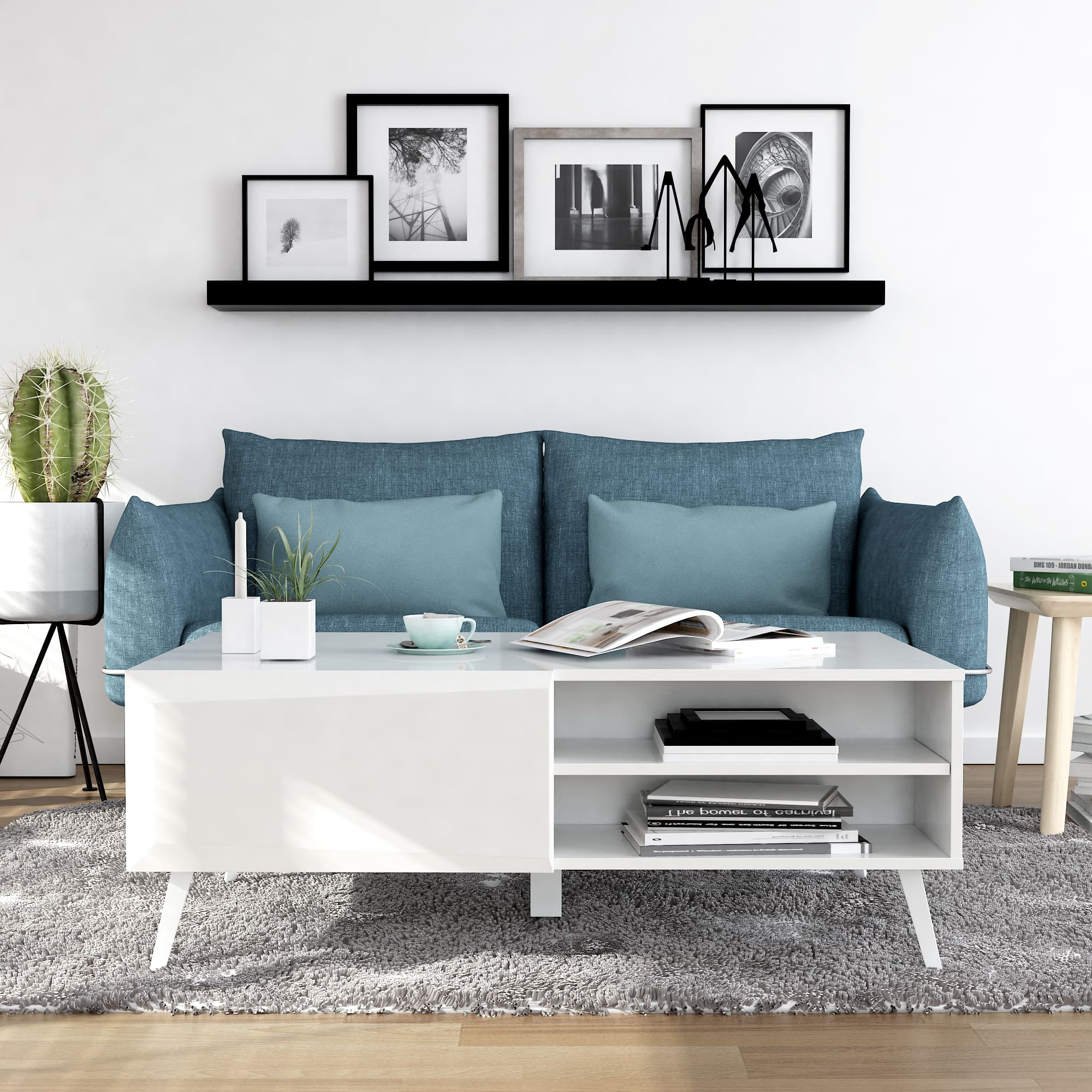 ALTUS 43″ COFFEE TABLE GLOSS WHITE - Clinch River Fishing USA