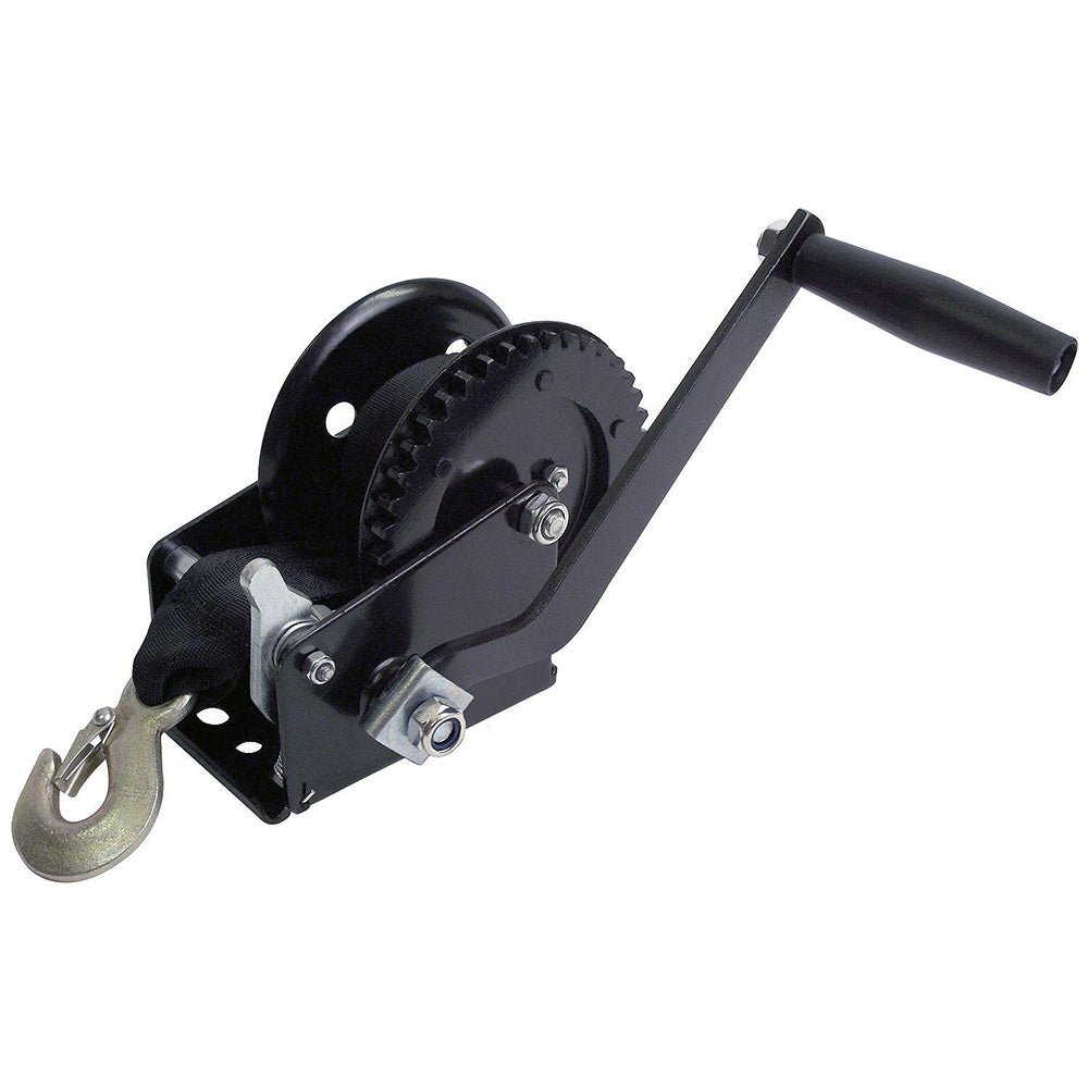 Attwood 1200 lb Single Drive Winch - 2" x 20' Nylon Strap - Clinch River Fishing USA