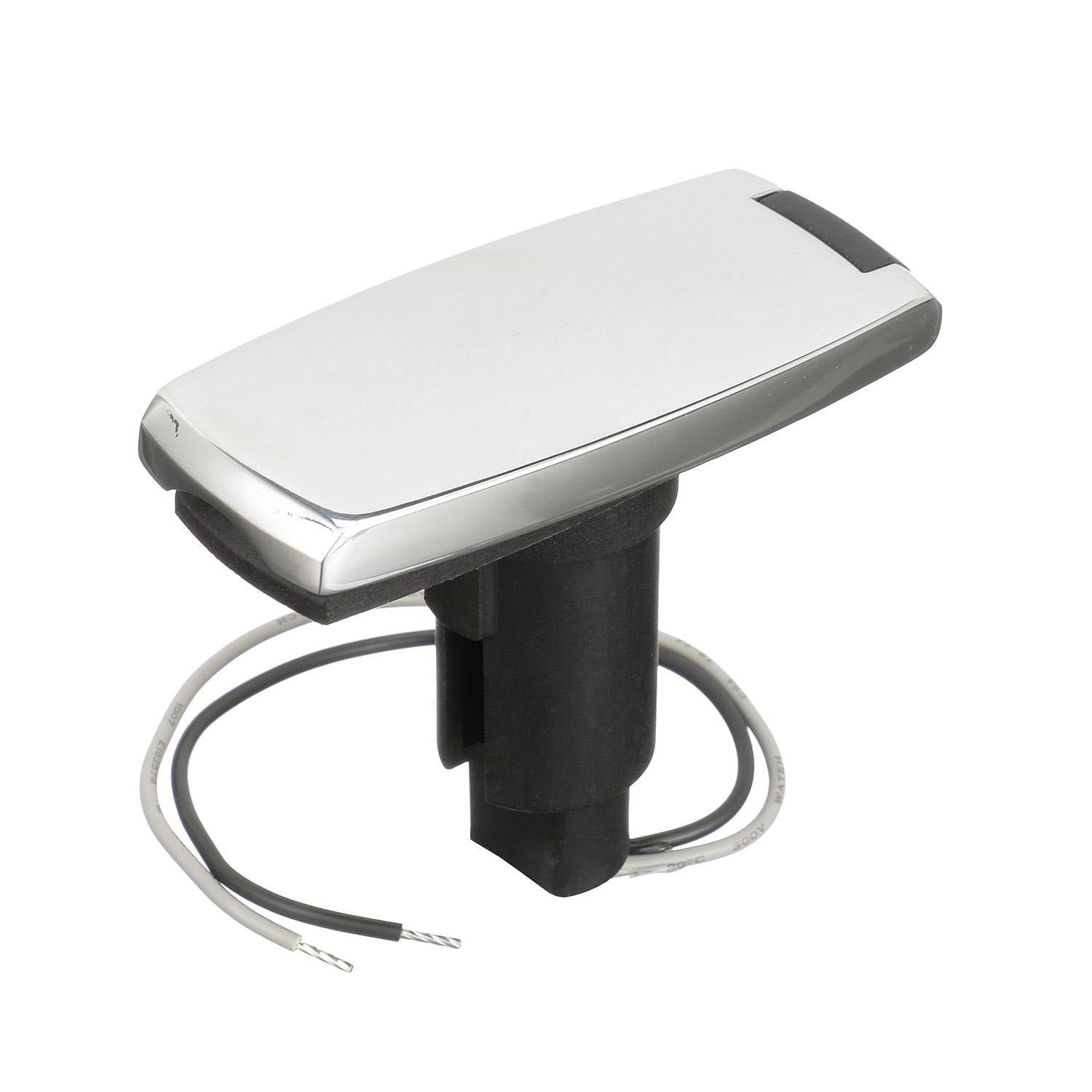 Attwood 910V Series Rectangle Base 2 - Pin Over Mold 306 Stainless Steel Black Cover - Clinch River Fishing USA