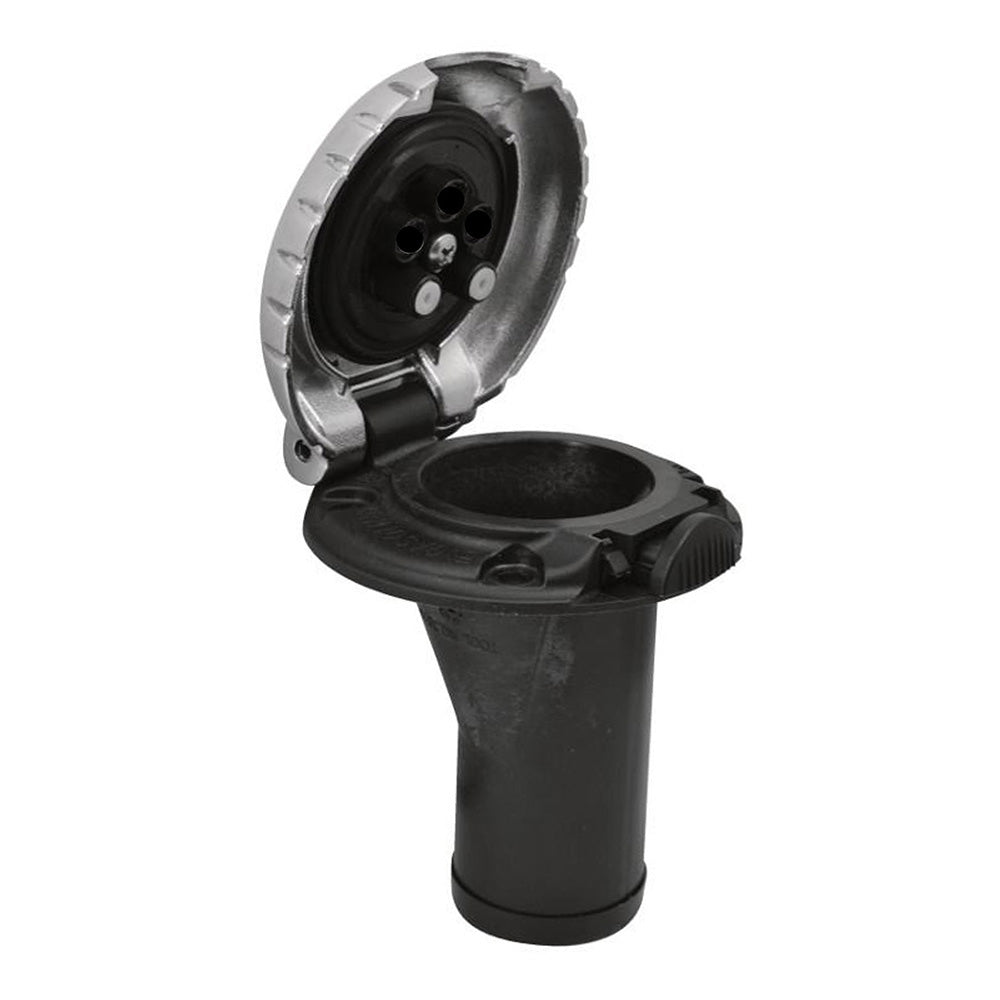 Attwood Deck Fill f/Carbon Canister System - Straight Body & Scalloped Chrome Cap - Clinch River Fishing USA