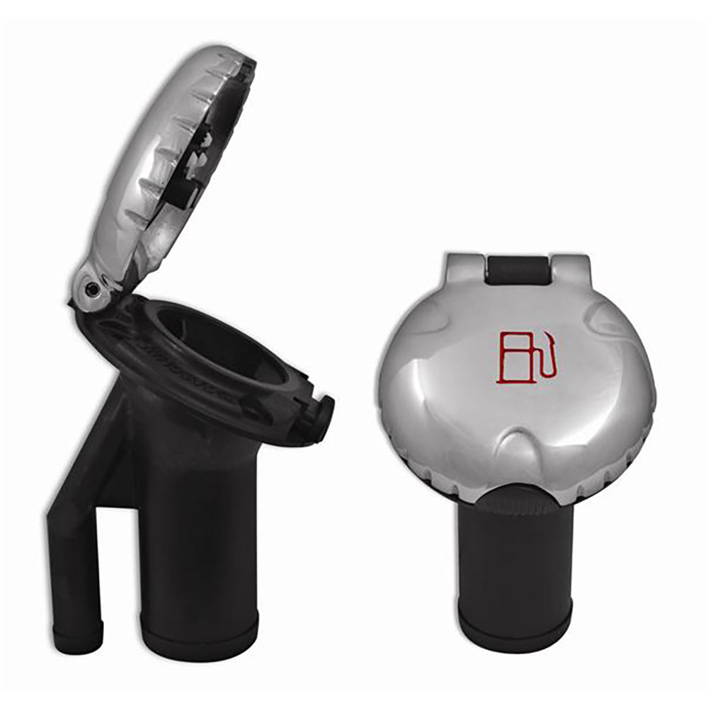 Attwood Deck Fill f/Pressure Relief Systems - Angled Body & Scalloped Stainless Steel Cap - Clinch River Fishing USA