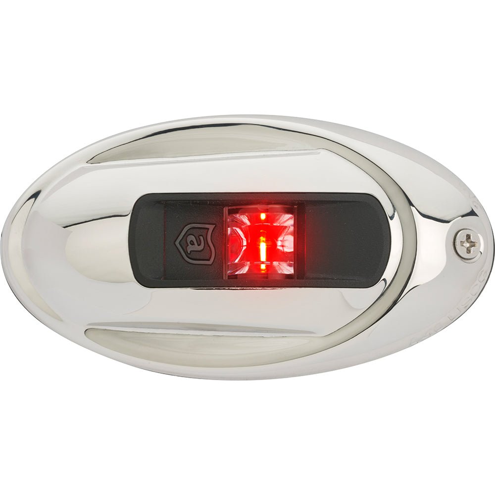 Attwood LightArmor Vertical Surface Mount Navigation Light - Oval - Port (red) - Stainless Steel - 2NM - Clinch River Fishing USA