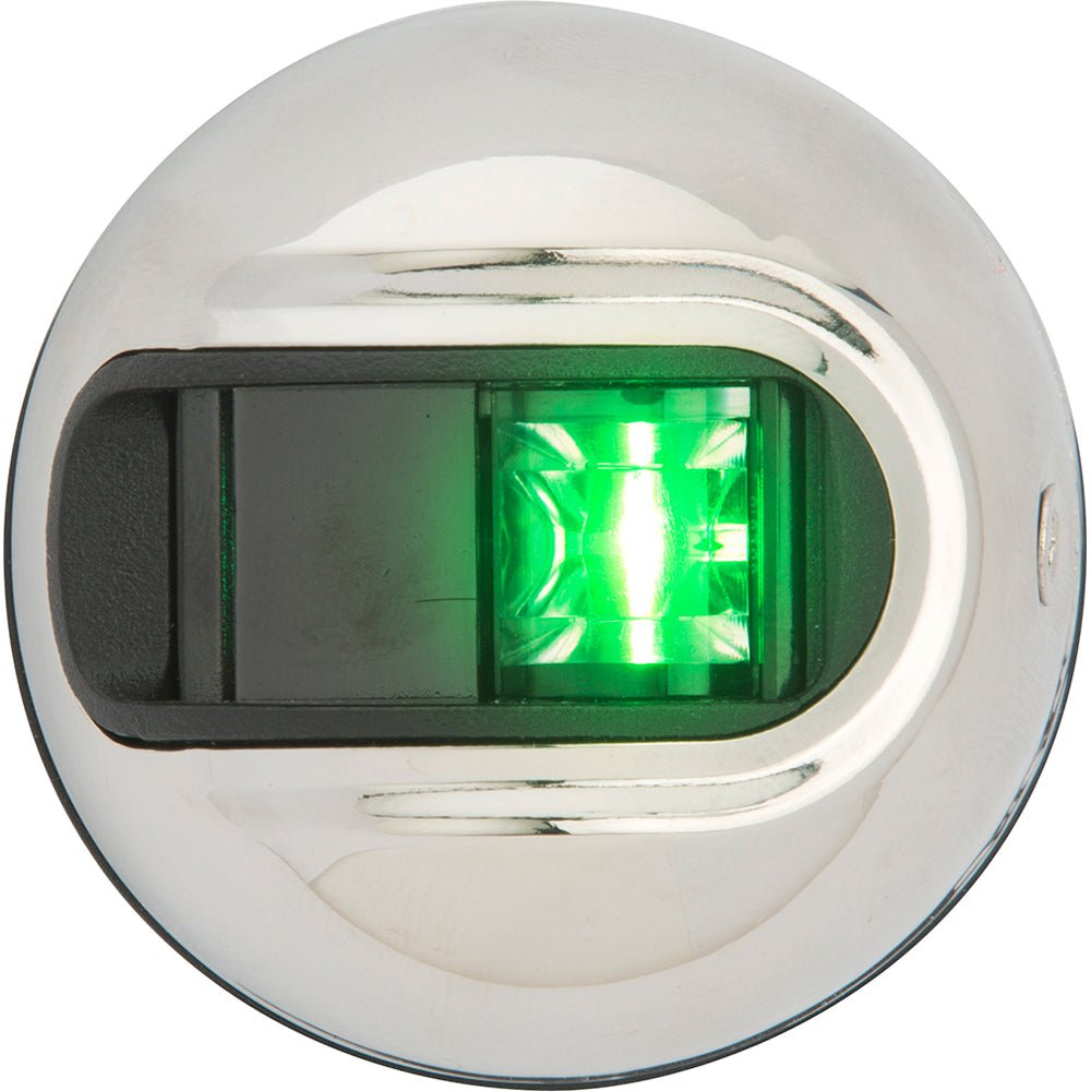 Attwood LightArmor Vertical Surface Mount Navigation Light - Starboard (Green) - Stainless Steel - 2NM - Clinch River Fishing USA