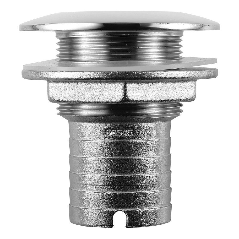Attwood Stainless Steel Thru-Hull Short Straight Barbed - 1-1/2" Inner Diameter - Clinch River Fishing USA