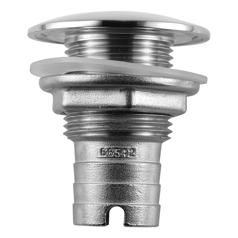 Attwood Stainless Steel Thru-Hull Short Straight Barbed - 1" Inner Diameter - Clinch River Fishing USA