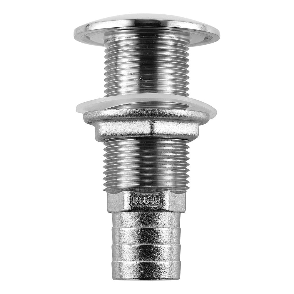 Attwood Stainless Steel Thru-Hull Standard Straight Barbed - 1" Inner Diameter - Clinch River Fishing USA