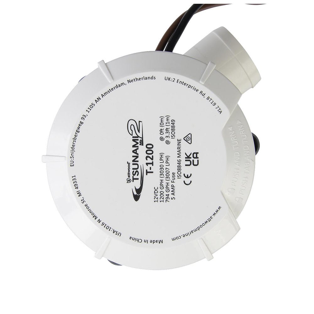Attwood Tsunami MK2 Manual Bilge Pump - T1200 - 1200 GPH & 12V - Clinch River Fishing USA