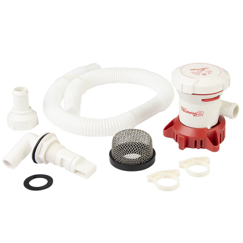 Attwood Tsunami MK2 T500 Manual Bilge Pump w/Installation Kit - 500 GPH & 12V - Clinch River Fishing USA