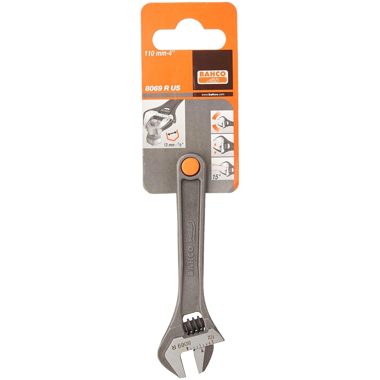Bahco 4" Central Nut Adjustable Wrench with Phosphate Finish - Clinch River Fishing USA