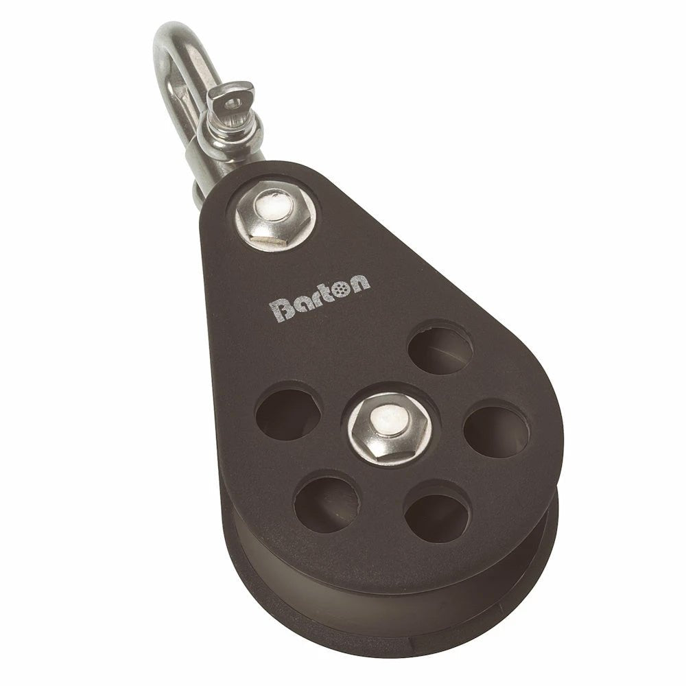 Barton Size 7 70mm Plain Bearing Pulley Block Single Swivel - Clinch River Fishing USA