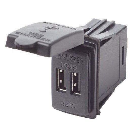 BLUE SEA 12/24VDC Dual USB 4.8A SwMnt | 1039-BSS - Clinch River Fishing USA