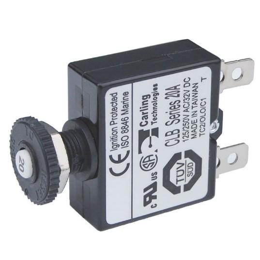 BLUE SEA Circuit Breaker Push Button QC 20A | 7057-BSS - Clinch River Fishing USA