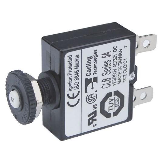 BLUE SEA Circuit Breaker Push Button QC 5A | 7052-BSS - Clinch River Fishing USA