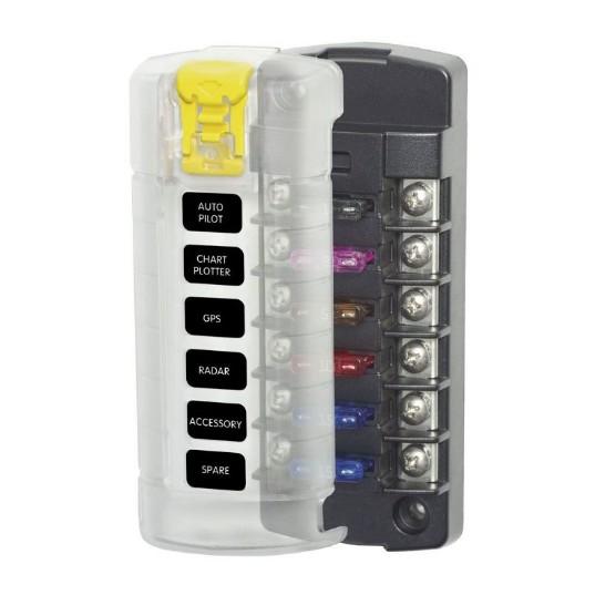 BLUE SEA Fuse Block STBlade 6circ Independent w/cvr | 5035-BSS - Clinch River Fishing USA