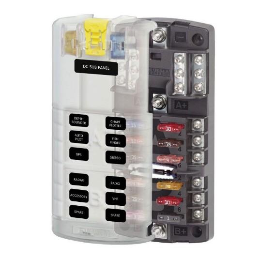 BLUE SEA Fuse Block STBlade Dual12 w/gnd/cvr | 5032-BSS - Clinch River Fishing USA