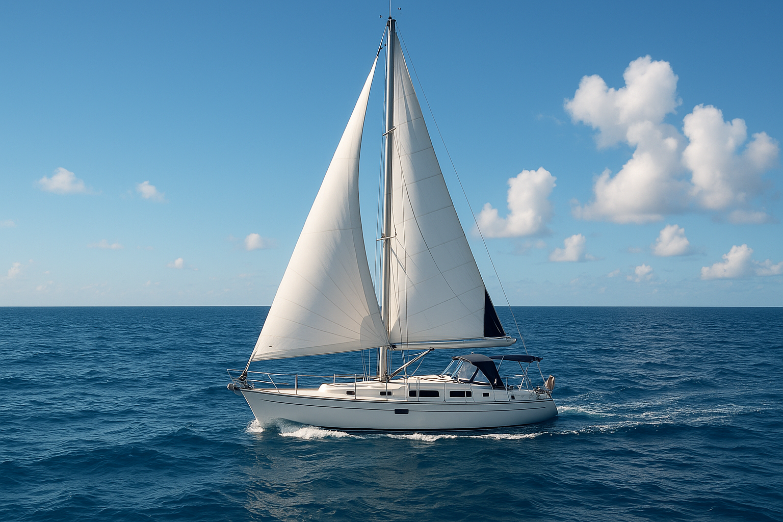 Boat sailing on the ocen