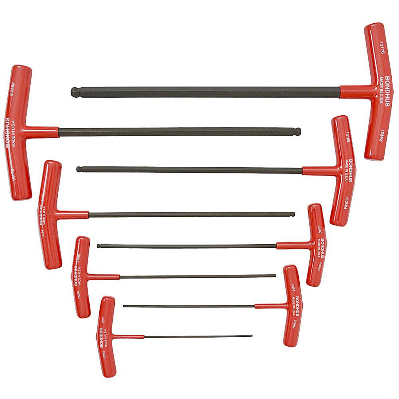 Bondhus Balldriver Metric HEX Ball End T-Handle Wrenches 2mm to 10MM (8 Piece) - Clinch River Fishing USA