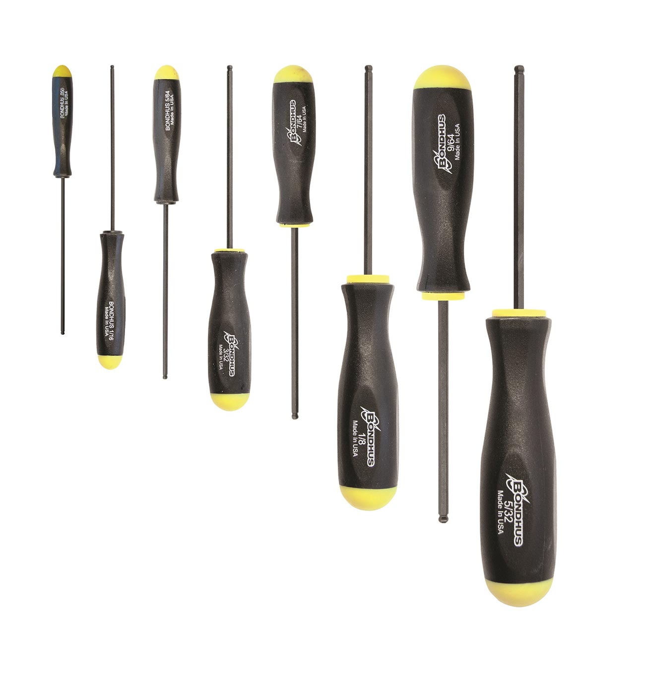 Bondhus Balldriver SAE HEX Ball End Screwdrivers .050" to 5/32" (6 Piece) - Clinch River Fishing USA