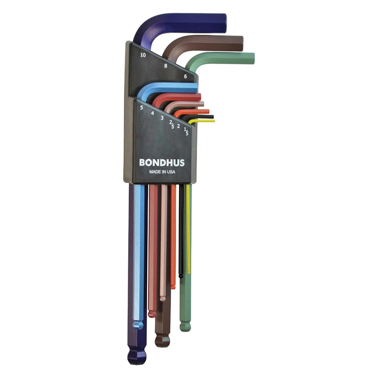 Bondhus ColorGuard Plated Balldriver Metric Ball End HEX L-Key Set (9 Piece) - Clinch River Fishing USA