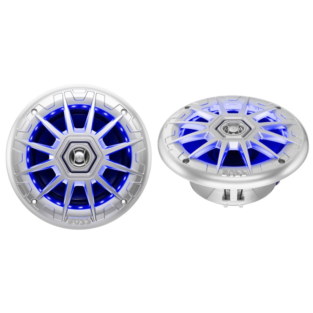 Boss Audio 6.5" MRGB65S Speakers w/RGB Lighting - Silver - 200W - Clinch River Fishing USA